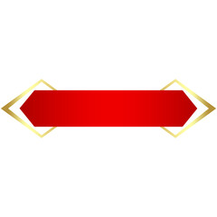 red banner bar and gold arrow