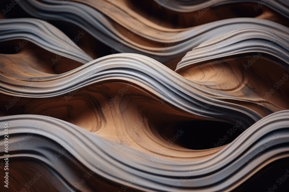 Aufkleber a close-up view of a bunch of wooden waves. this versatile image can be used to depict concepts such