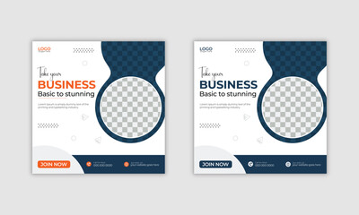 Digital corporate marketing banner for social media post template.