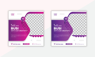 Modern Social Square social media post template design.