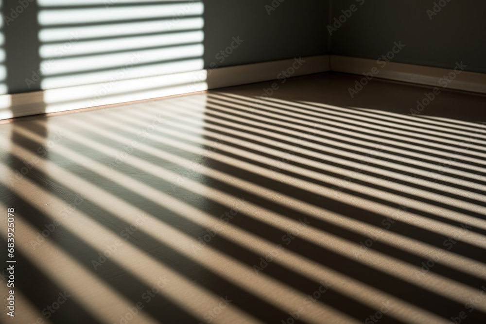 Poster a clear and simple image of a window shadow cast on the floor of a room. this versatile picture can 