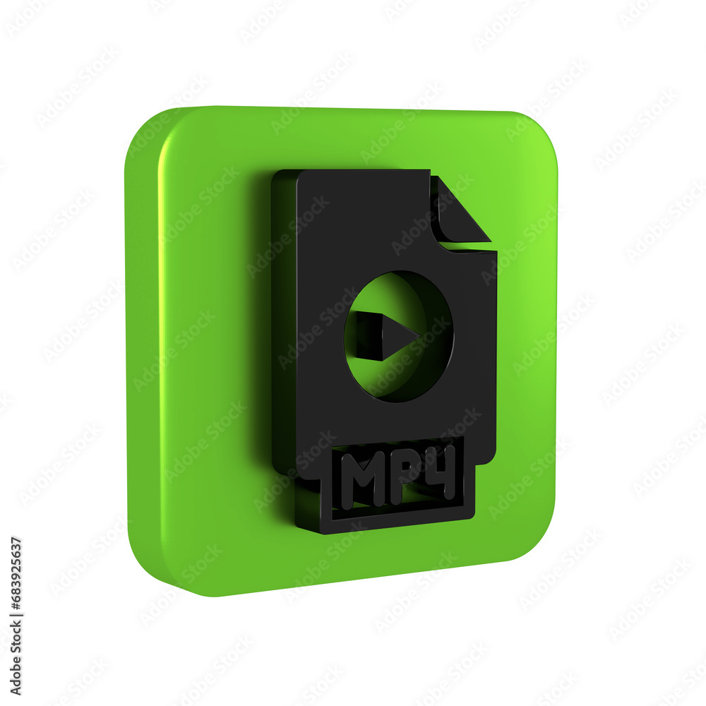 Poster black mp4 file document. download mp4 button icon isolated on transparent background. mp4 file symbo