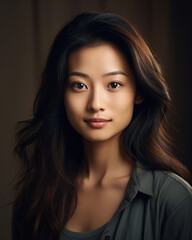 Fototapeta premium portrait of beautiful asian woman, generative ai 