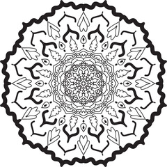Floral Mandala Art vector Icon isolated on a White Background, boho mandala, Arabic mandala, mandala silhouette