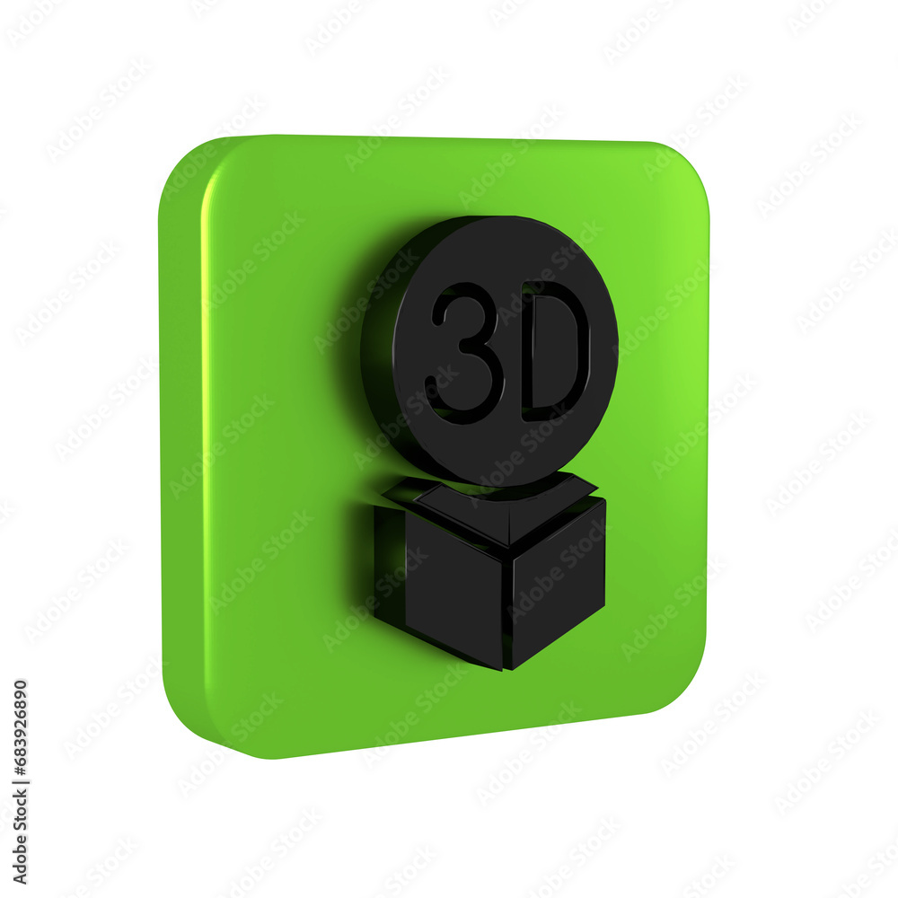 Poster black isometric cube icon isolated on transparent background. geometric cubes solid icon. 3d square 