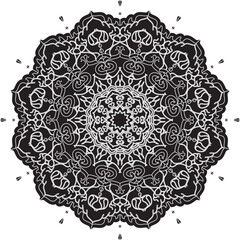 Simple Mandalas for coloring book.Vector Beautiful Mandala. vector illustration. Black color mandala on white isolated background.