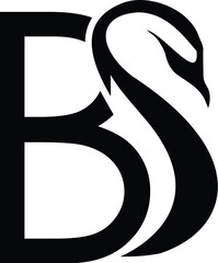 Vector BS Swan logo
​ - obrazy, fototapety, plakaty