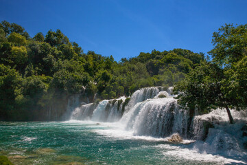 Fototapeta premium Skradinski buk: the last waterfall on the Krka River, Krka National Park, Croatia