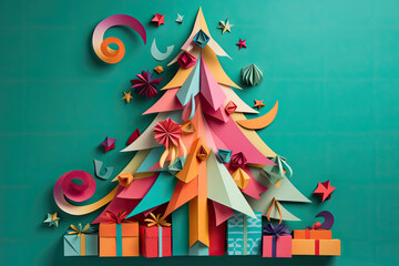 christmas_tree_with_presents_underneath_paper_art