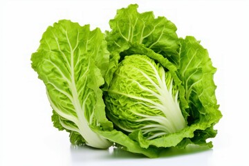 Crunchy Lettuce leaves cabbage. Organic salad summer. Generate Ai