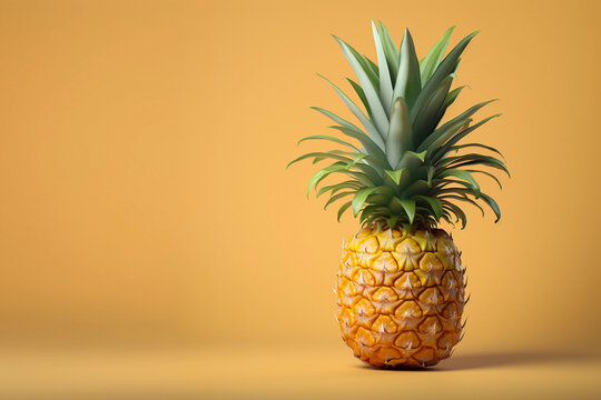 ripe pineapple on a minimalist orange background for vibrant christmas themes