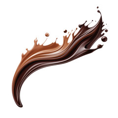 Splash of melted chocolate isolated on white background