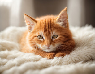 Obraz na płótnie Canvas cat on a bed