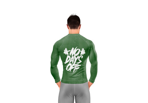 Long Sleeve Compression T-Shirt Mockup - Back View