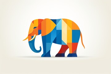 Mosaic graphic icon of an elephant