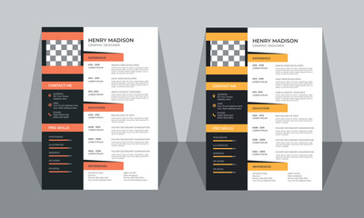 clean and modern resume or cv design template.