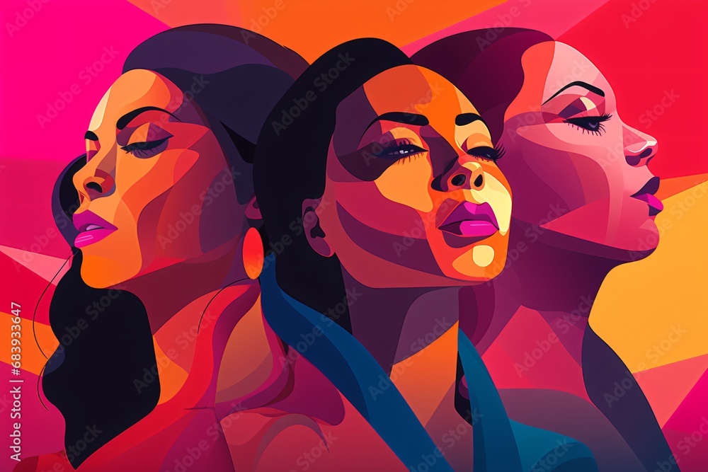 Wall mural poster design for women empowerment, gender equality, and diversity