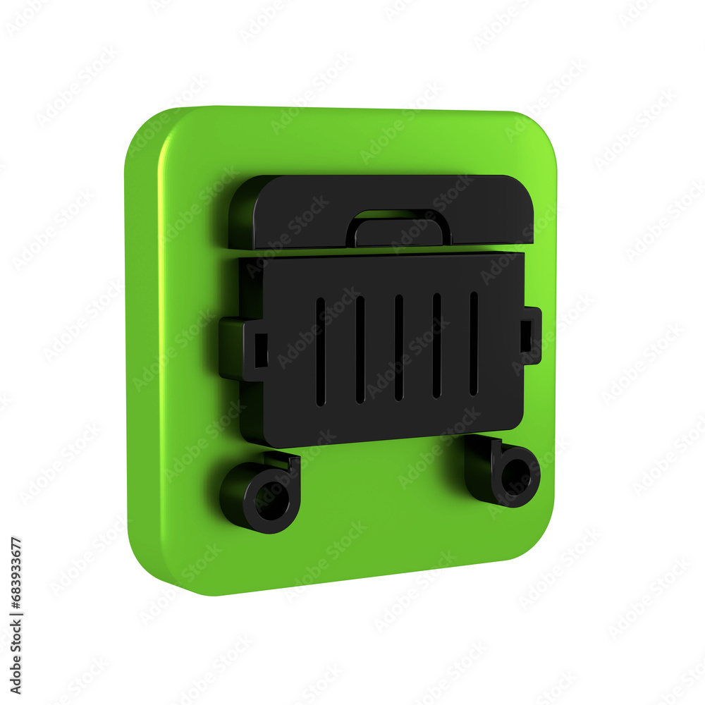 Poster black trash can icon isolated on transparent background. garbage bin sign. recycle basket icon. offi