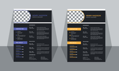 clean and modern resume or cv design template.