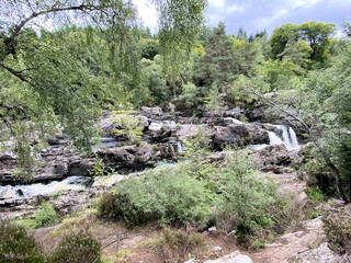 Fototapeta na wymiar A view of the Rogia Falls in Scotland