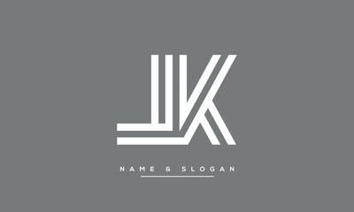 Alphabet Letters LK or KL Logo Monogram