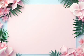 Obraz na płótnie Canvas Greeting card design with floral frame and borders