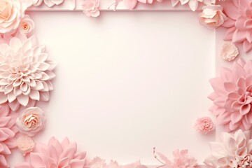 Greeting card design with floral frame and borders