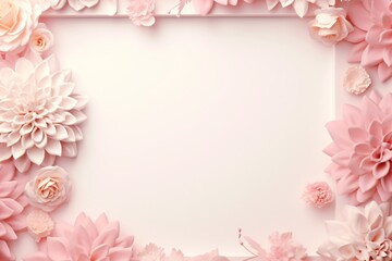Obraz premium Greeting card design with floral frame and borders