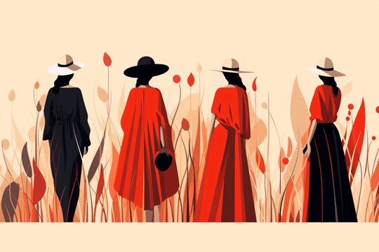 Cartoon illustration of a beautiful fashion model