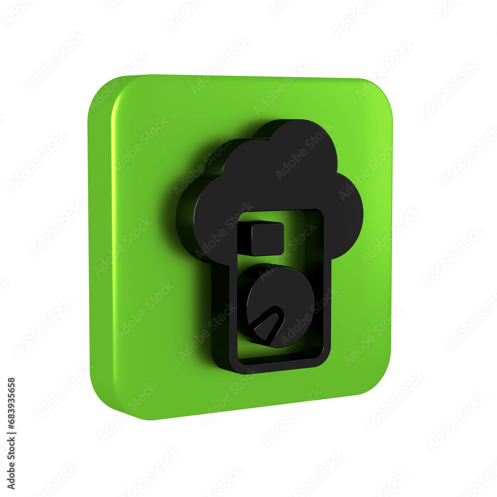 Poster black cloud database icon isolated on transparent background. cloud computing concept. digital servi