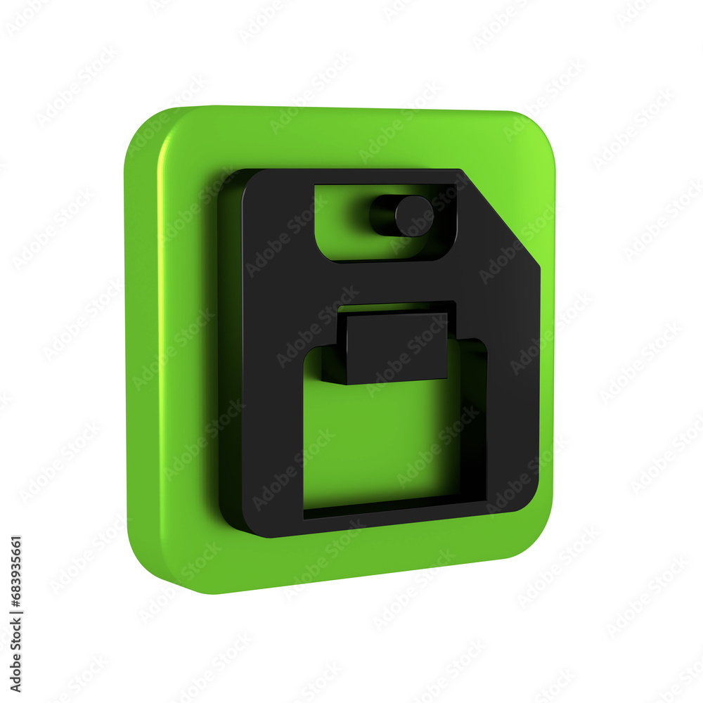 Poster black floppy disk for computer data storage icon isolated on transparent background. diskette sign. 