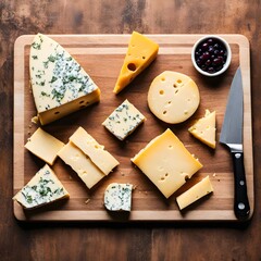 Various cheese on the table