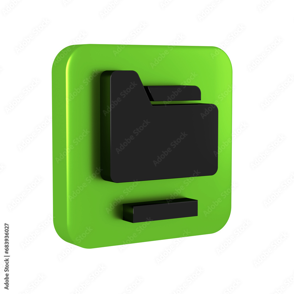 Poster black document folder icon isolated on transparent background. accounting binder symbol. bookkeeping