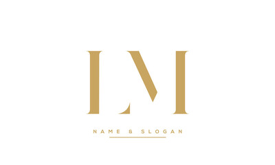 LM or ML Alphabet Letters Logo Monogram