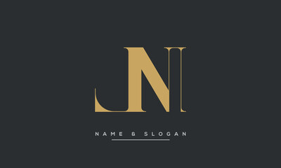 Fototapeta premium Alphabet Letters LN or NL Logo Monogram