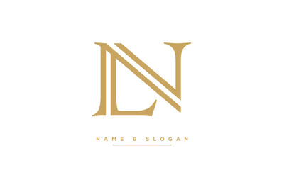 Alphabet Letters LN or NL Logo Monogram