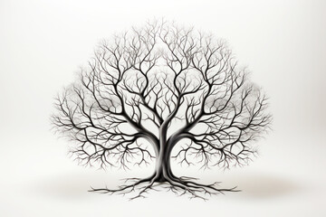The Mental Health Tree is a tree drawn in one continuous line, with roots providing a strong foundation for self-care and branches symbolizing the growth of mental health. - obrazy, fototapety, plakaty