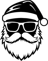 Vector illustration of cartoon Christmas Santa Claus face