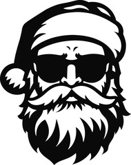 Vector illustration of cartoon Christmas Santa Claus face