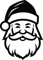 Santa Claus Face Vector Illustration, generative ai