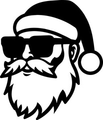 Happy Santa Claus outline head cartoon illustration. Christmas coloring page for kids, generative ai