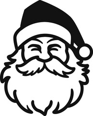 A Christmas Santa Claus and hat Vector silhouette isolated on a white background, generative ai