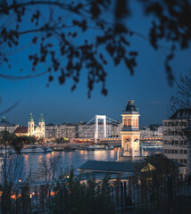 Famous Varkert Bazar in Budapest, Hungary at night