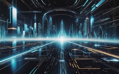 Data technology illustration Abstract futuristic backgroundArtificial Intellegence