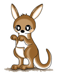 cute kangaroo kawaii illustration