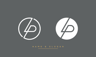 LP or PL Alphabet Letters Logo Monogram