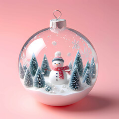 Christmas Elegance: Glass Bauble with Santa Claus in Festive Ornament