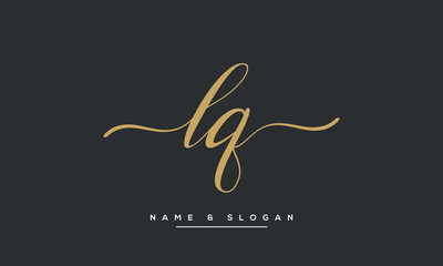 Alphabet Letters LQ or QL Logo Monogram