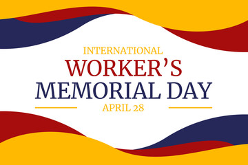 International Worker's Memorial Day background with typography. International Worker's Memorial Day with traditional border design wit white background