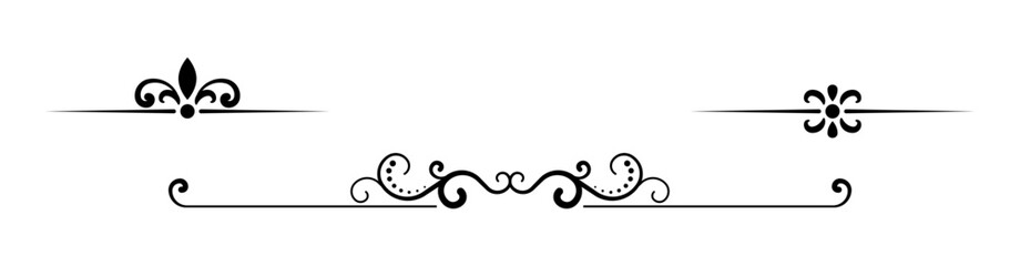 calligraphic set ornamental elements